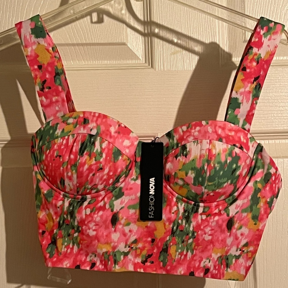 Floral bustier top